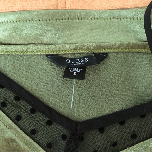 Guess Olive Green Satiny V-Neck Camisole Top - Picture 14 of 14